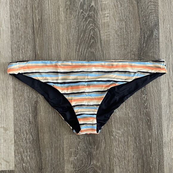 NWT Prana Gemma Reversible Bikini Bottom in Water Stripe - Size: XL - Picture 1 of 8